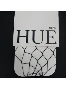 NWT Hue Nylon Spandex Black Fishnet Tights Women Medium Large hosiery hose